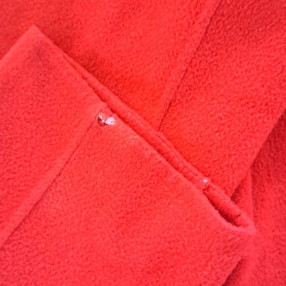Jones New York Wool Blend Classic Warm Red Wrap Belted Jacket Fleece Oversized - Picture 11 of 11